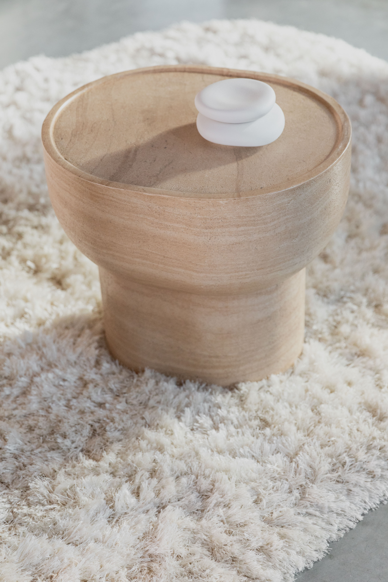 Minimalist Travertine Side Table | Zuiver Noble | Woodfurniture.com