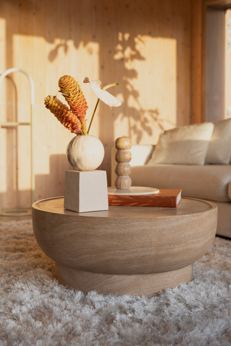 Minimalist Travertine Coffee Table | Zuiver Noble | Woodfurniture.com