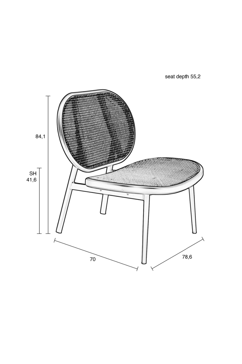 Webbed Rattan Lounge Chair | Zuiver Spike | Woodfurniture.com