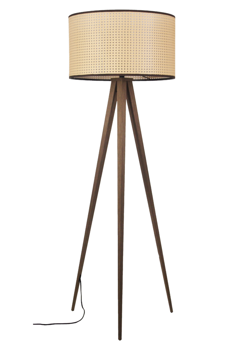 Dark Walnut Mesh Floor Lamp | Zuiver Tripod Webbing | Woodfurniture.com