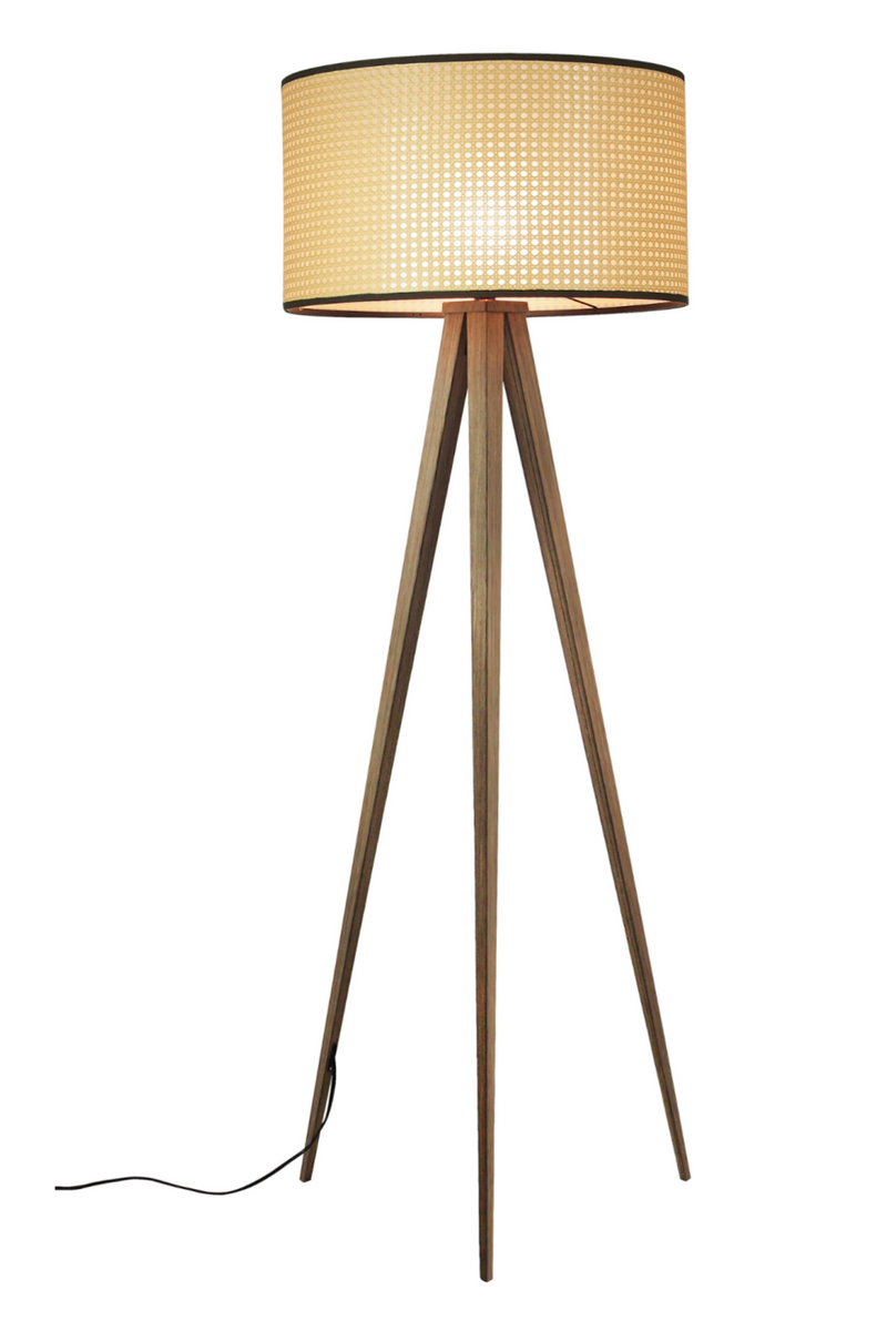 Dark Walnut Mesh Floor Lamp | Zuiver Tripod Webbing | Woodfurniture.com