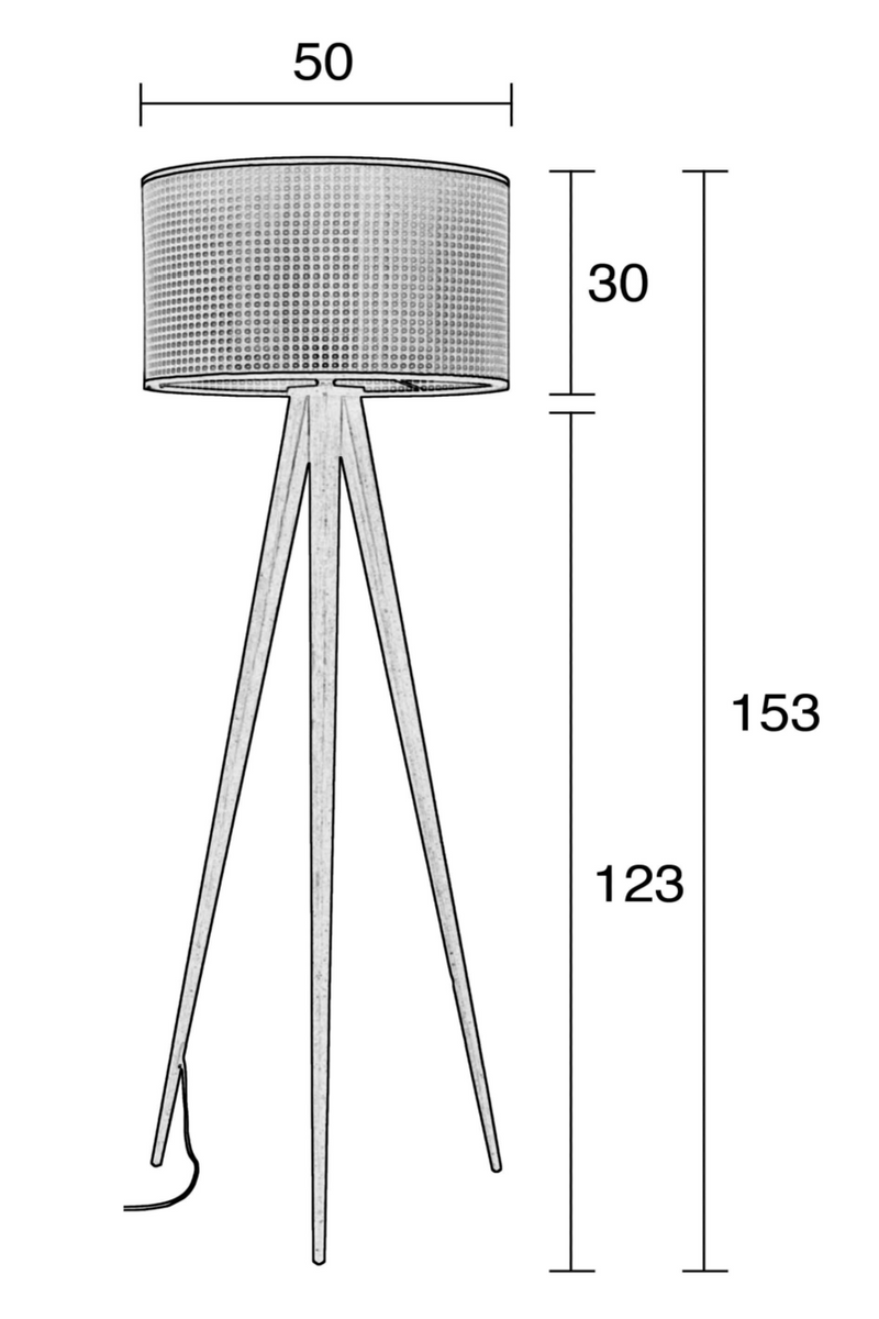 Dark Walnut Mesh Floor Lamp | Zuiver Tripod Webbing | Woodfurniture.com