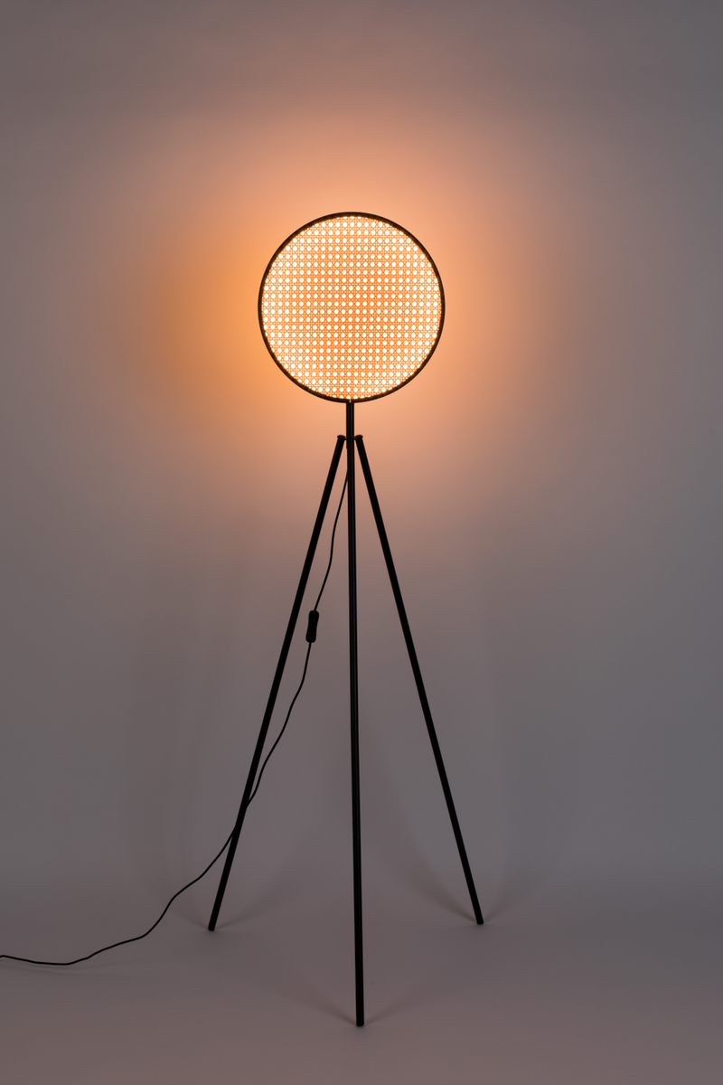 Round Rattan Tripod Floor Lamp | Zuiver Sien | Woodfurniture.com