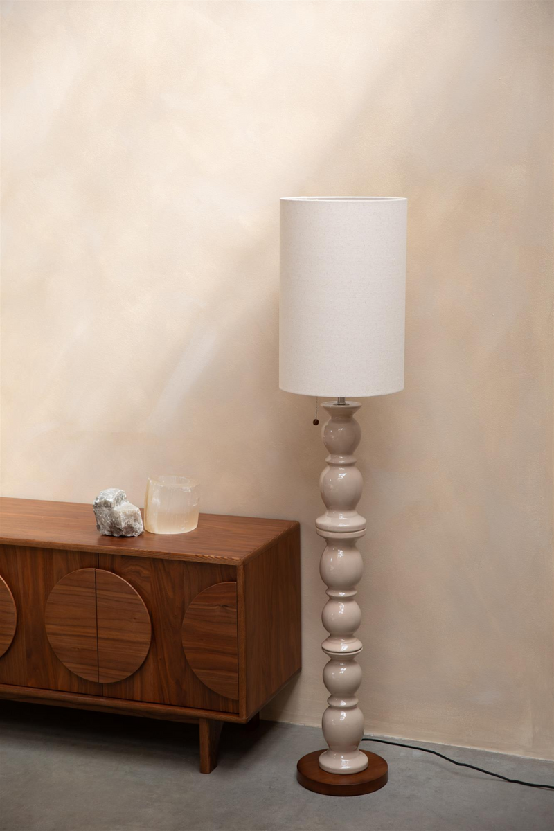 Beige Ceramic Floor Lamp | Zuiver Brew | Woodfurniture.com