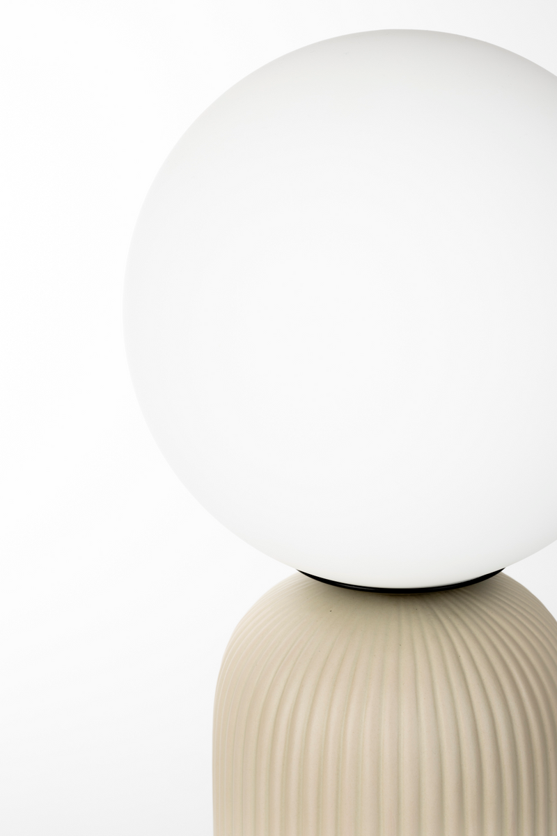 Beige Fluted Ceramic Table Lamp M | Zuiver Dash | Woodfurniture.com