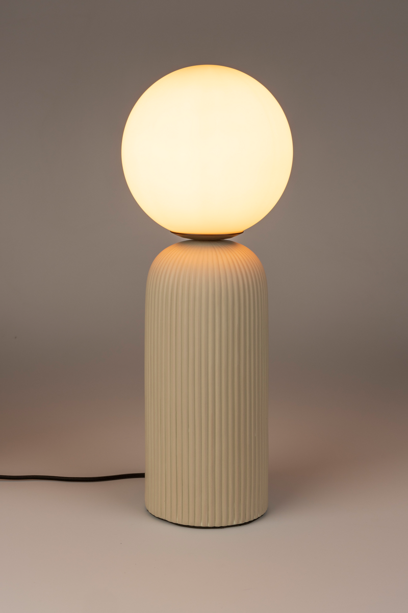 Beige Fluted Ceramic Table Lamp M | Zuiver Dash | Woodfurniture.com