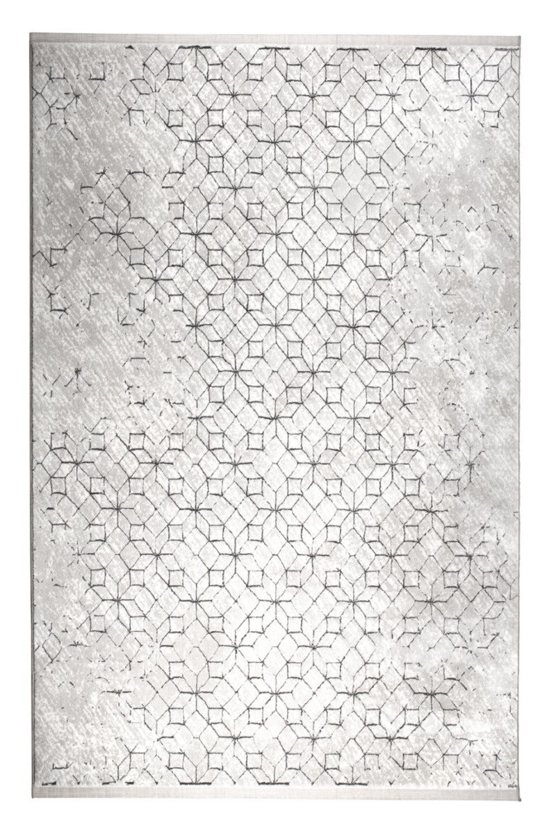 Gray Geometric Pattern Carpet 5’ x 7’5” | Zuiver Yenga | Woodfurniture.com