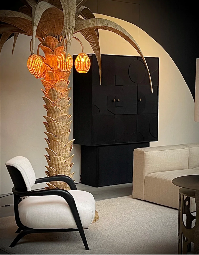 Handcrafted Rattan Floor Lamp | Versmissen Palm Tree