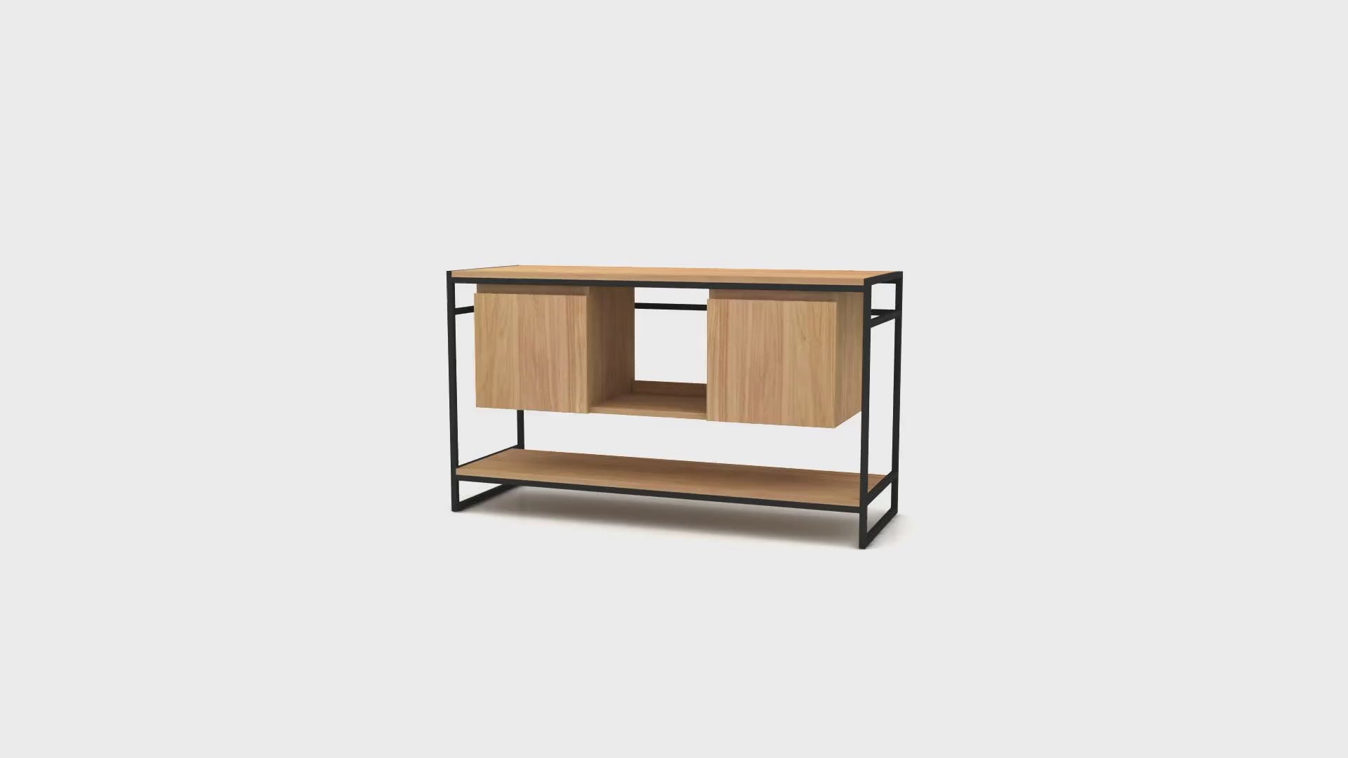 Metal Framed Teak Vanity Unit | Tikamoon Michal | Woodfurniture.com