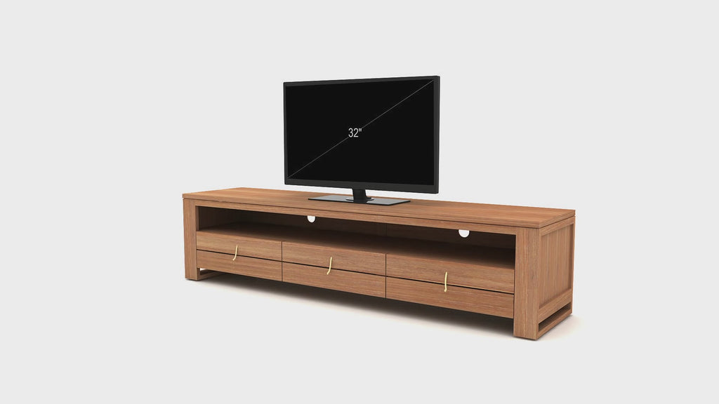 Natural Teak TV Cabinet | Tikamoon Minimalys | Woodfurniture.com