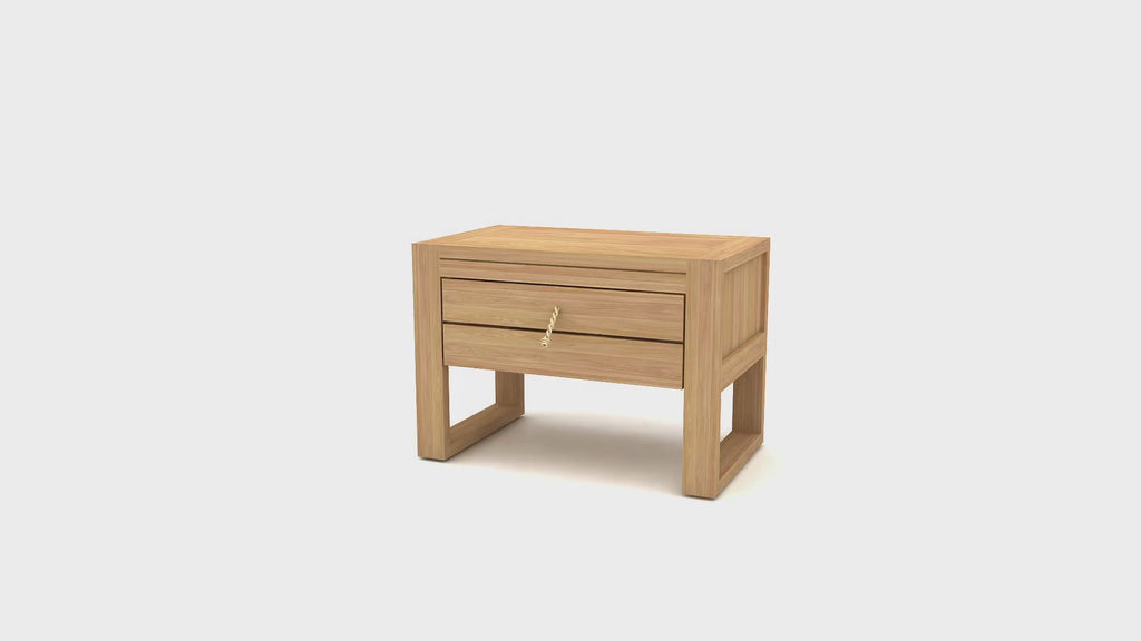 Natural Teak Bedside Table | Tikamoon Minimalys | Woodfurniture.com
