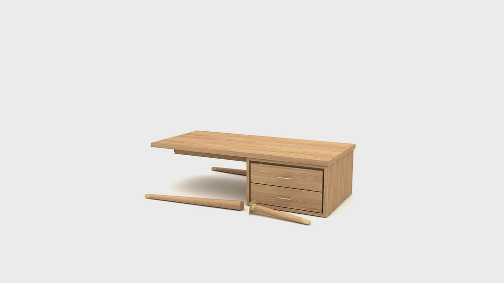Solid Teak Desk with Drawers | Tikamoon Kort | Woodfurniture.com