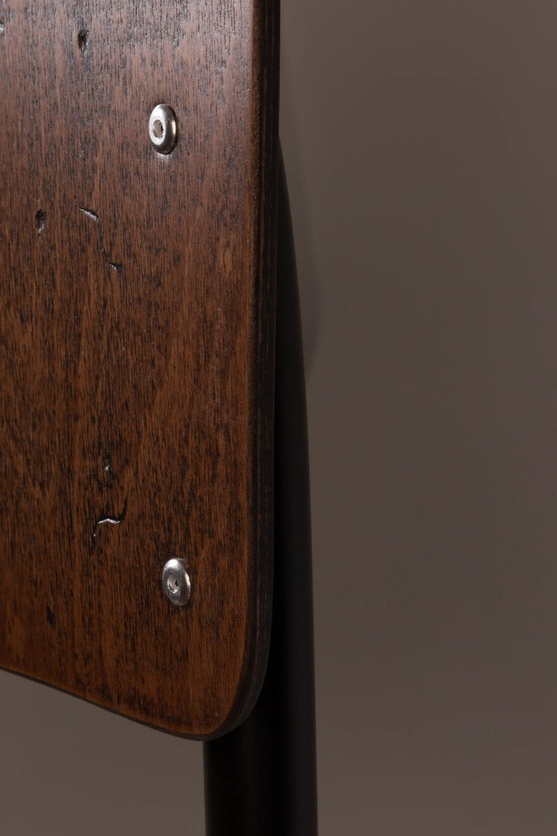 Dark Wooden Dining Chair (4) | Dutchbone Scuola | WoodFurniture.com