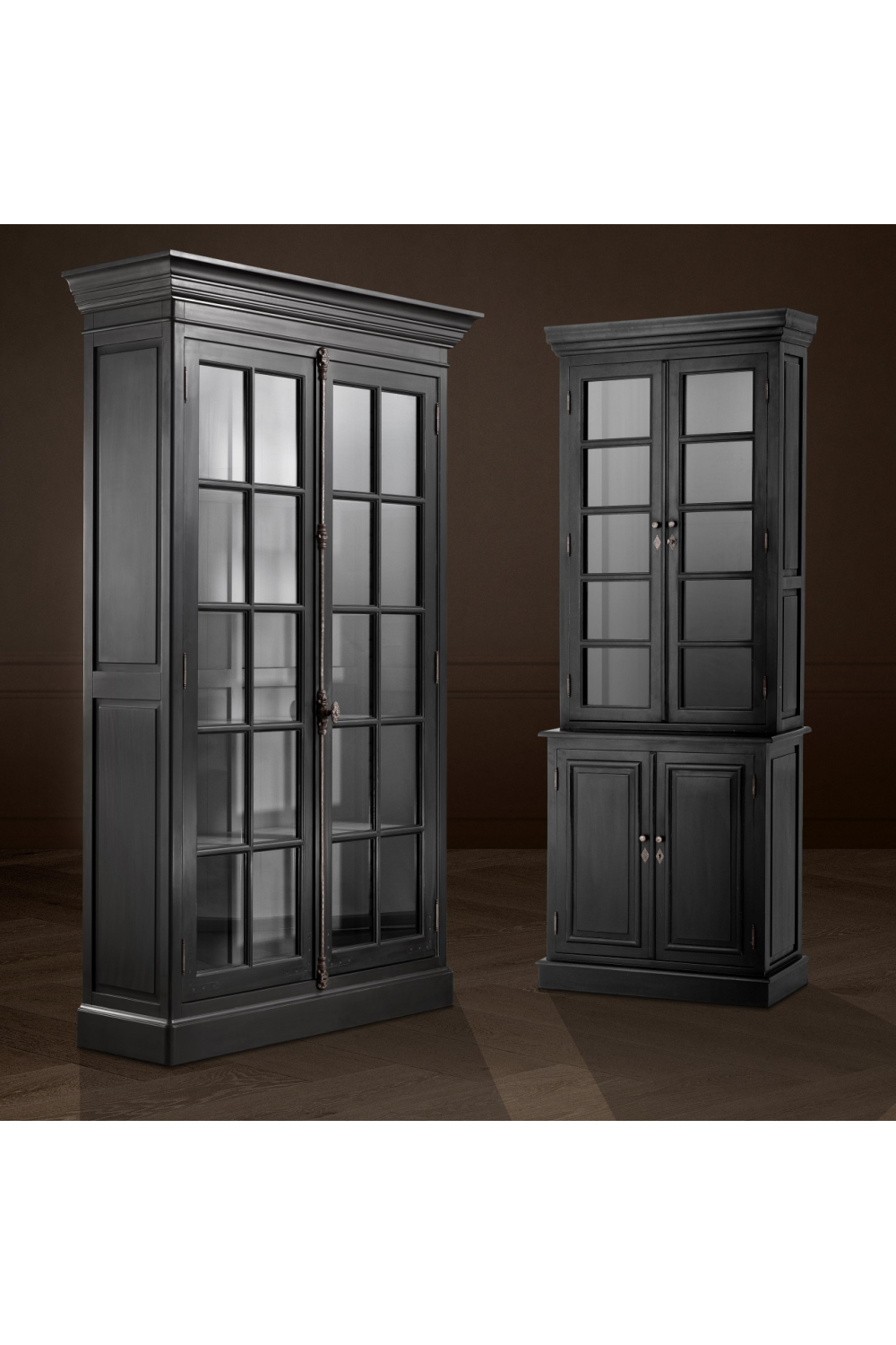 Black 2-door Glass Cabinet | Eichholtz Cote Sud | Woodfurniture.com