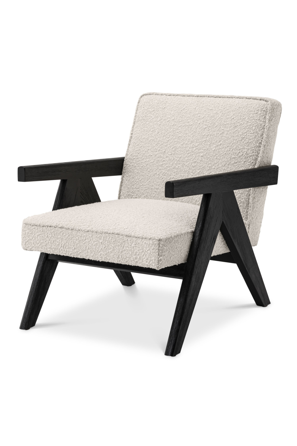 Bouclé Wooden Framed Lounge Chair | Eichholtz Greta | Woodfurniture.com