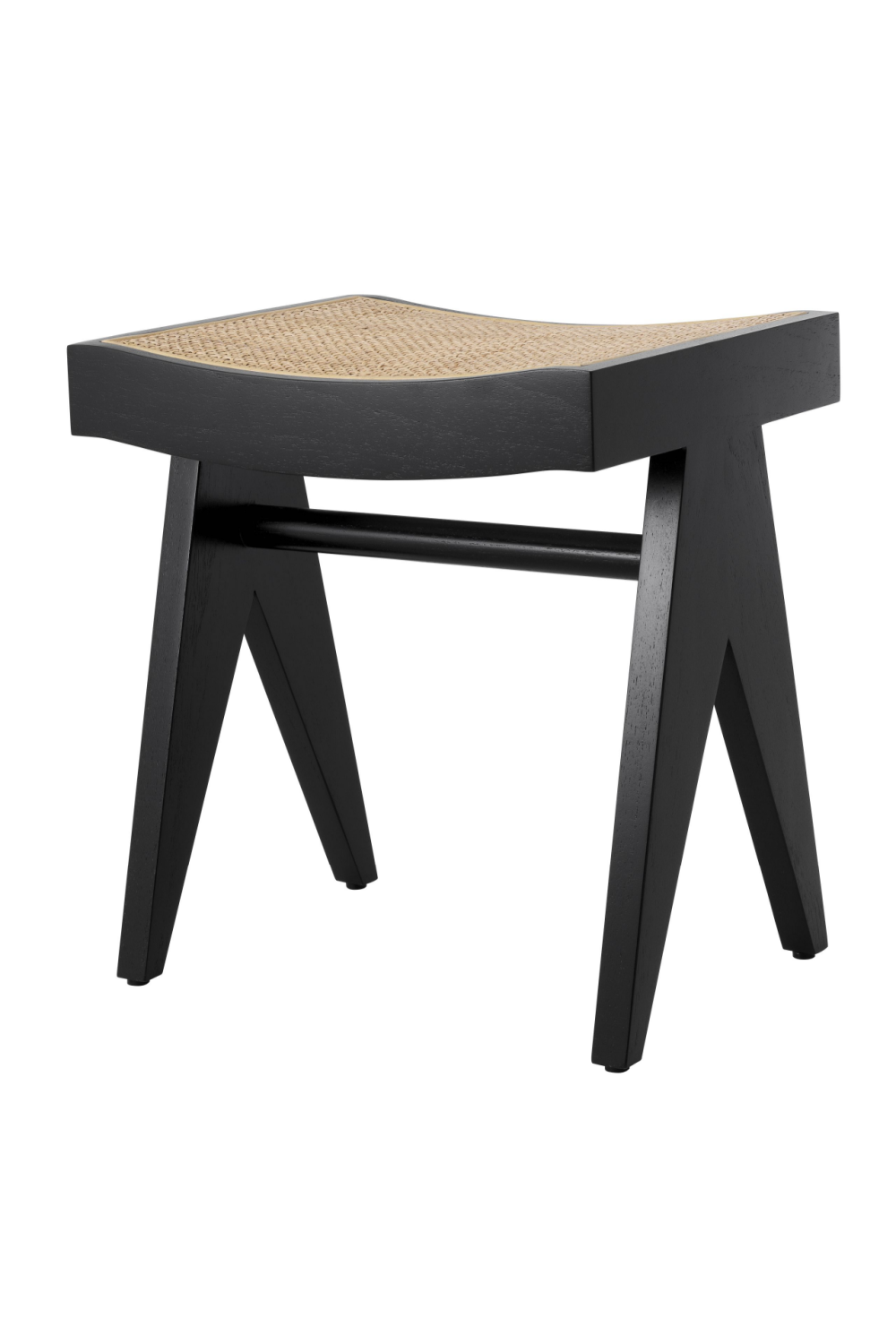 Black Rattan Stool | Eichholtz Arnaud | Woodfurniture.com