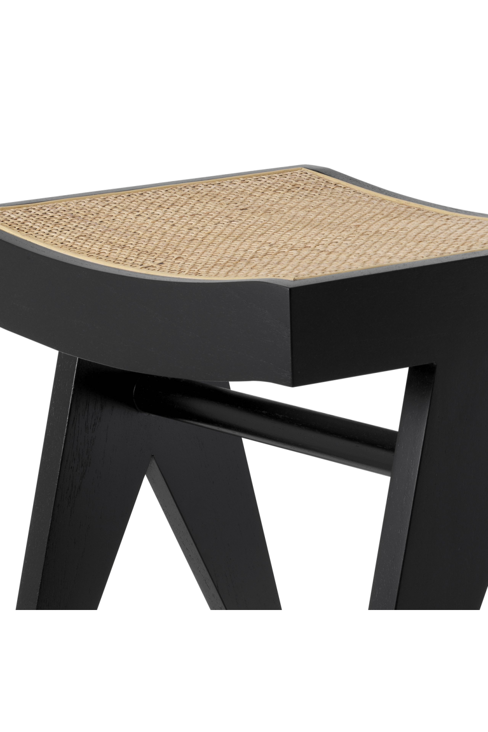 Black Rattan Stool | Eichholtz Arnaud | Woodfurniture.com