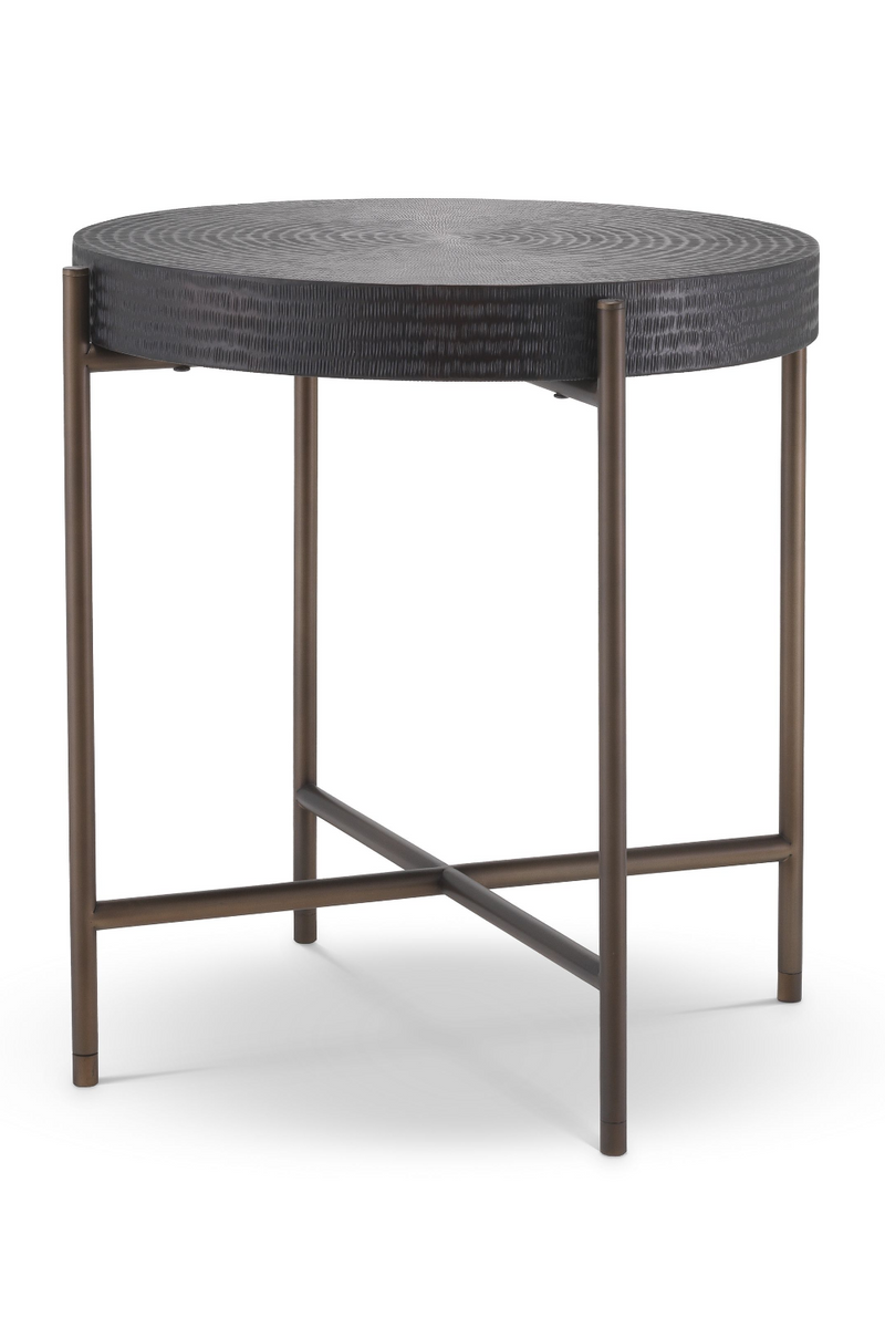 Round Gunmetal Side Table | Eichholtz Nikos | Woodfurniture.com