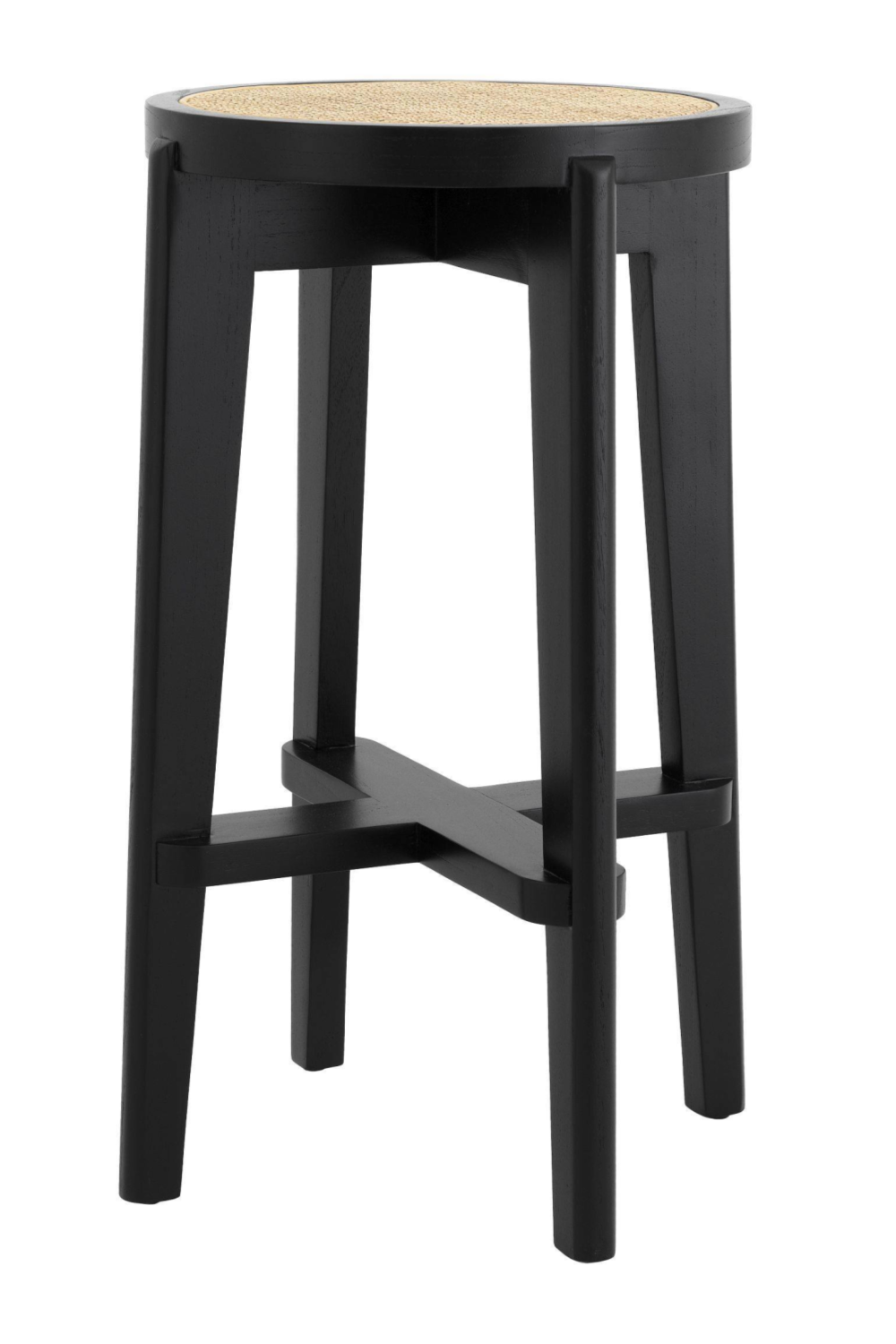 Black Rattan Bar Stool | Eichholtz Dareau | Woodfurniture.com