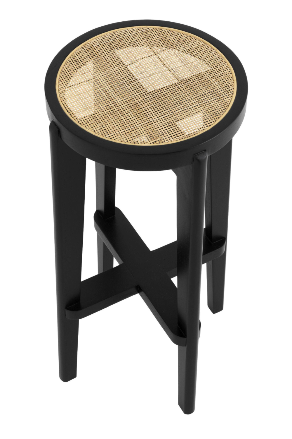 Black Rattan Bar Stool | Eichholtz Dareau | Woodfurniture.com