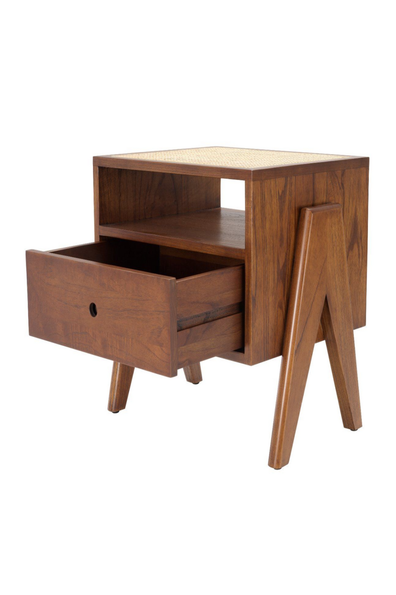 Rattan V-Legged Bedside Table | Eichholtz Latour | Wood Furniture