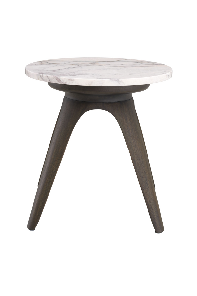 Tapered Legs Round Marble Side Table | Eichholtz Borre | Woodfurniture.com