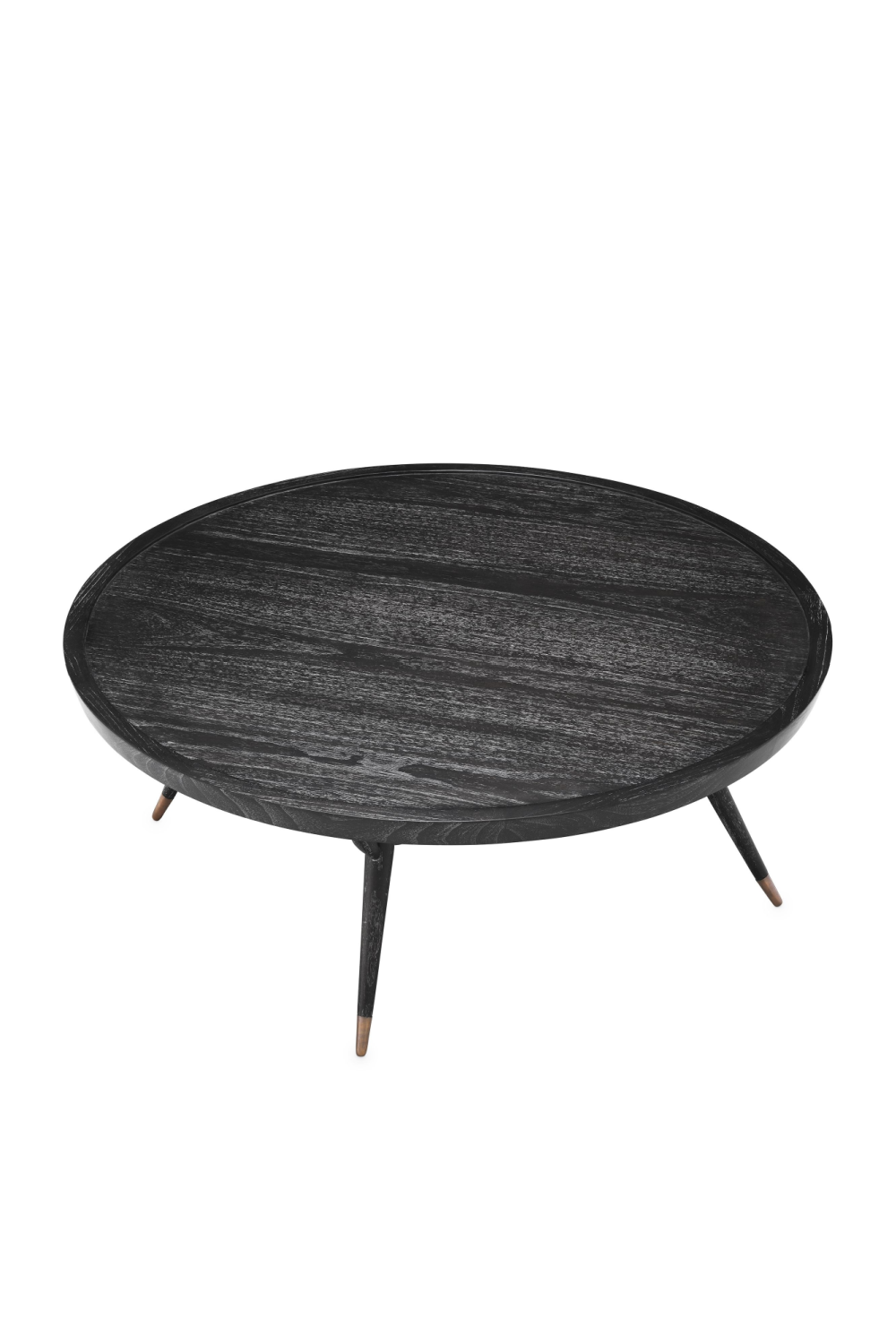 Black Wooden Round Coffee Table | Eichholtz Phoenix | Woodfurniture.com