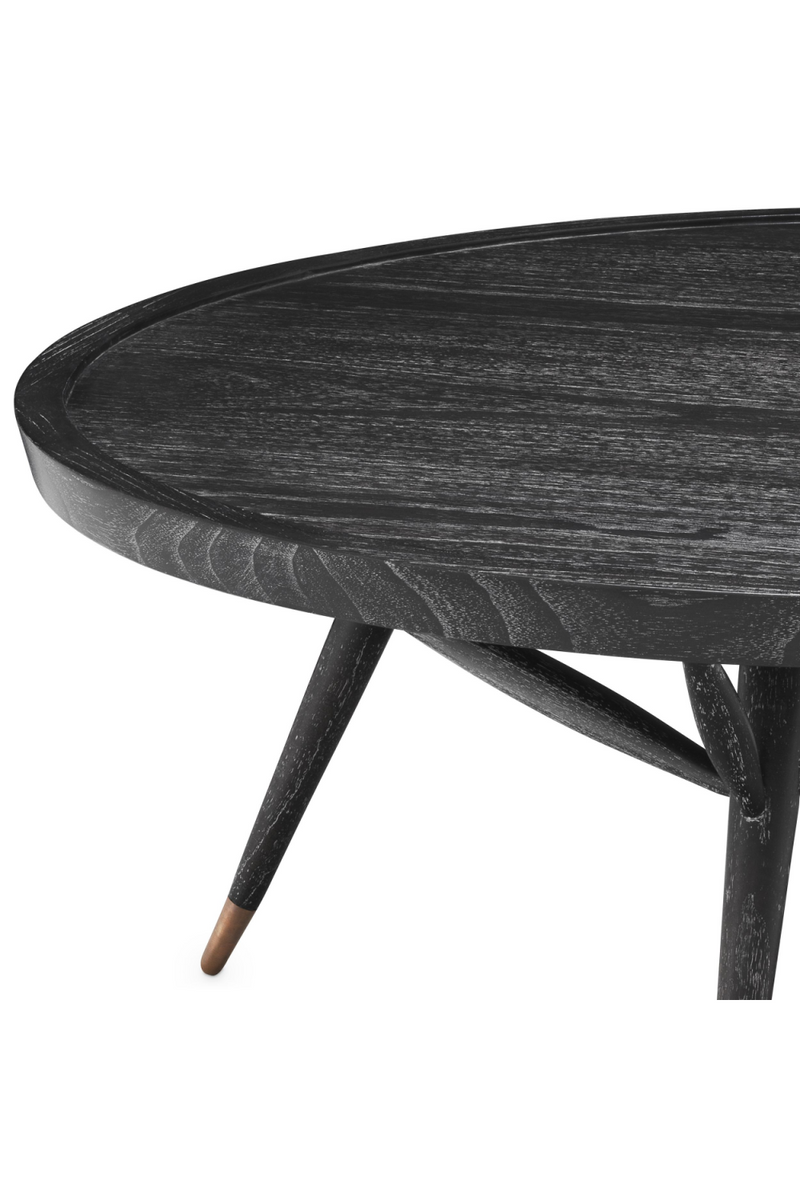 Black Wooden Round Coffee Table | Eichholtz Phoenix | Woodfurniture.com