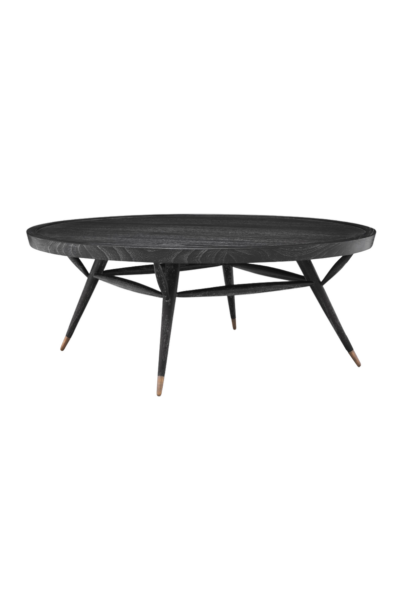 Black Wooden Round Coffee Table | Eichholtz Phoenix | Woodfurniture.com