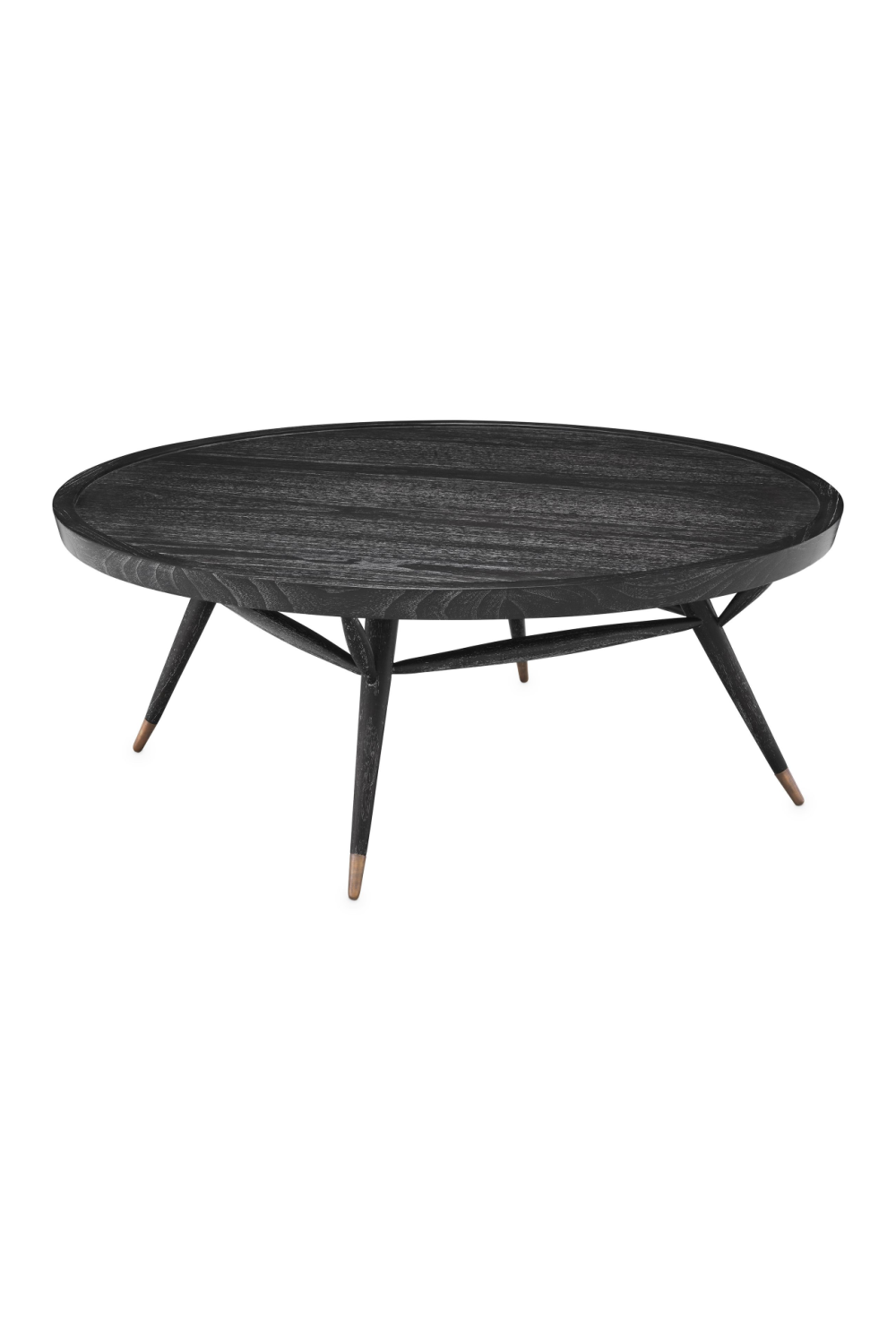 Black Wooden Round Coffee Table | Eichholtz Phoenix | Woodfurniture.com