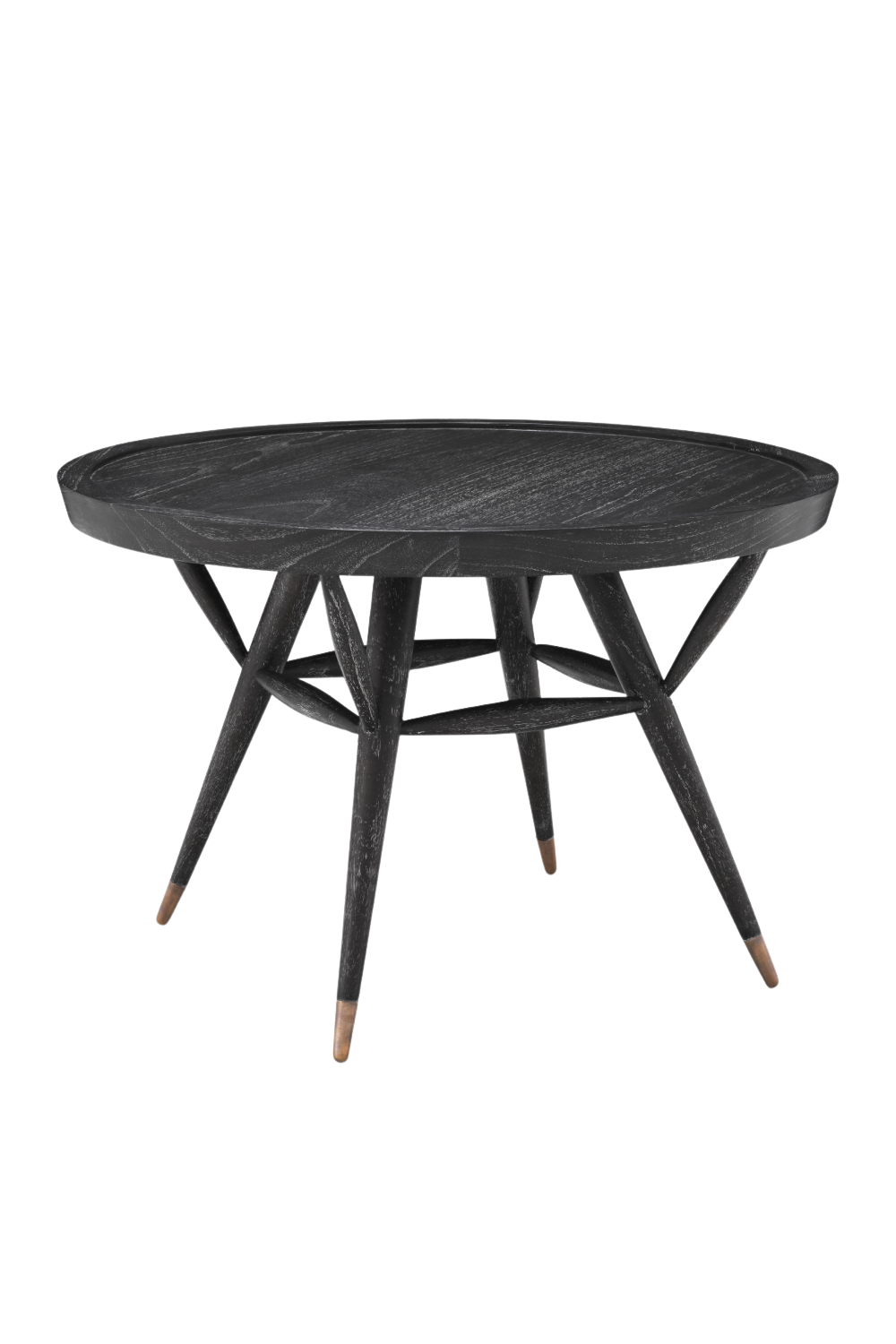 Black Wooden Round Side Table | Eichholtz Phoenix | Woodfurniture.com