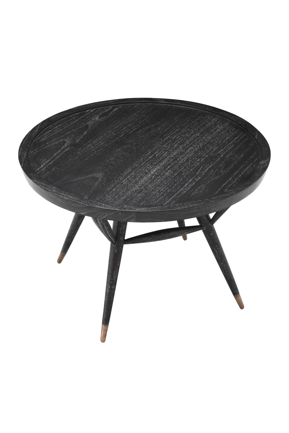 Black Wooden Round Side Table | Eichholtz Phoenix | Woodfurniture.com