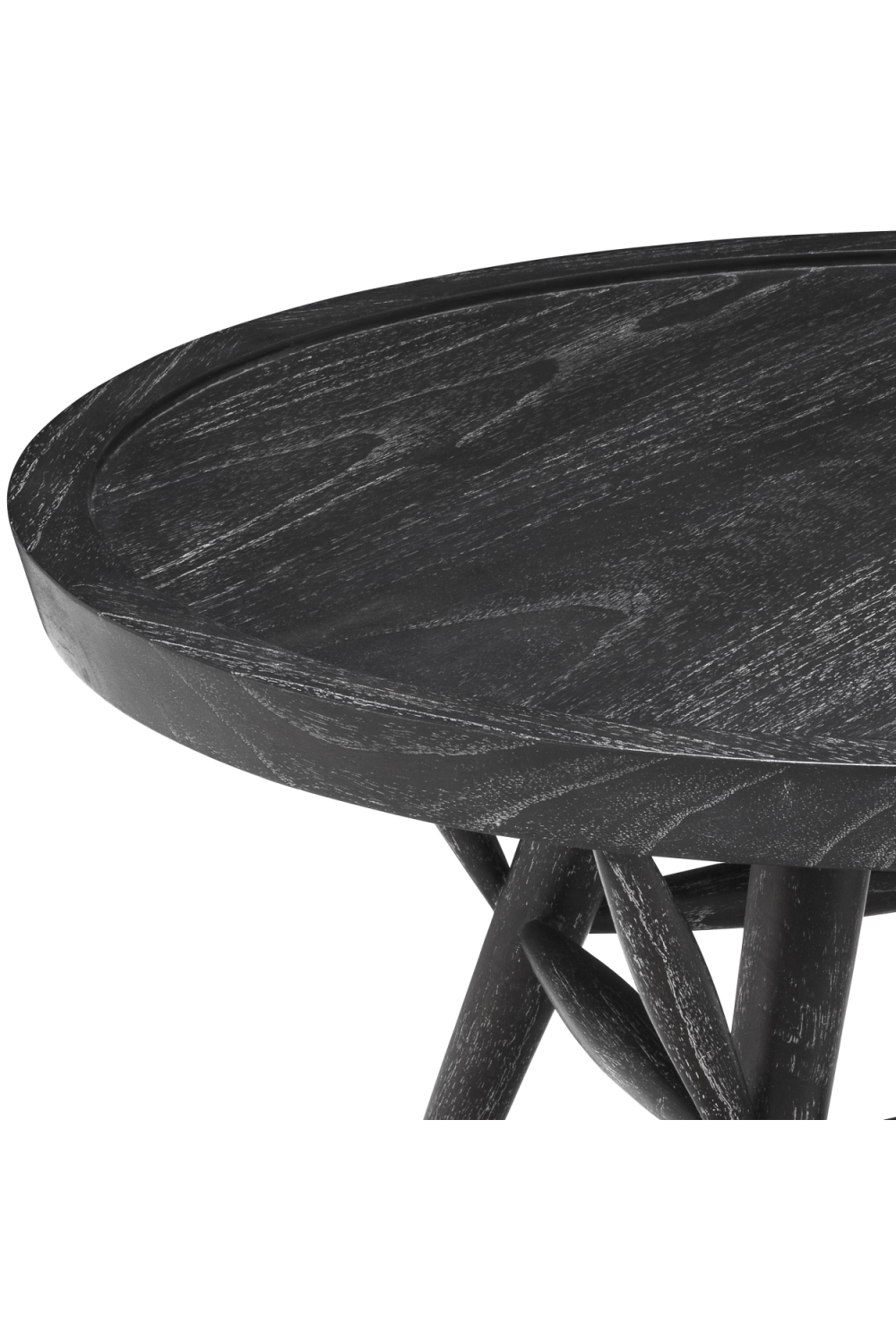 Black Wooden Round Side Table | Eichholtz Phoenix | Woodfurniture.com