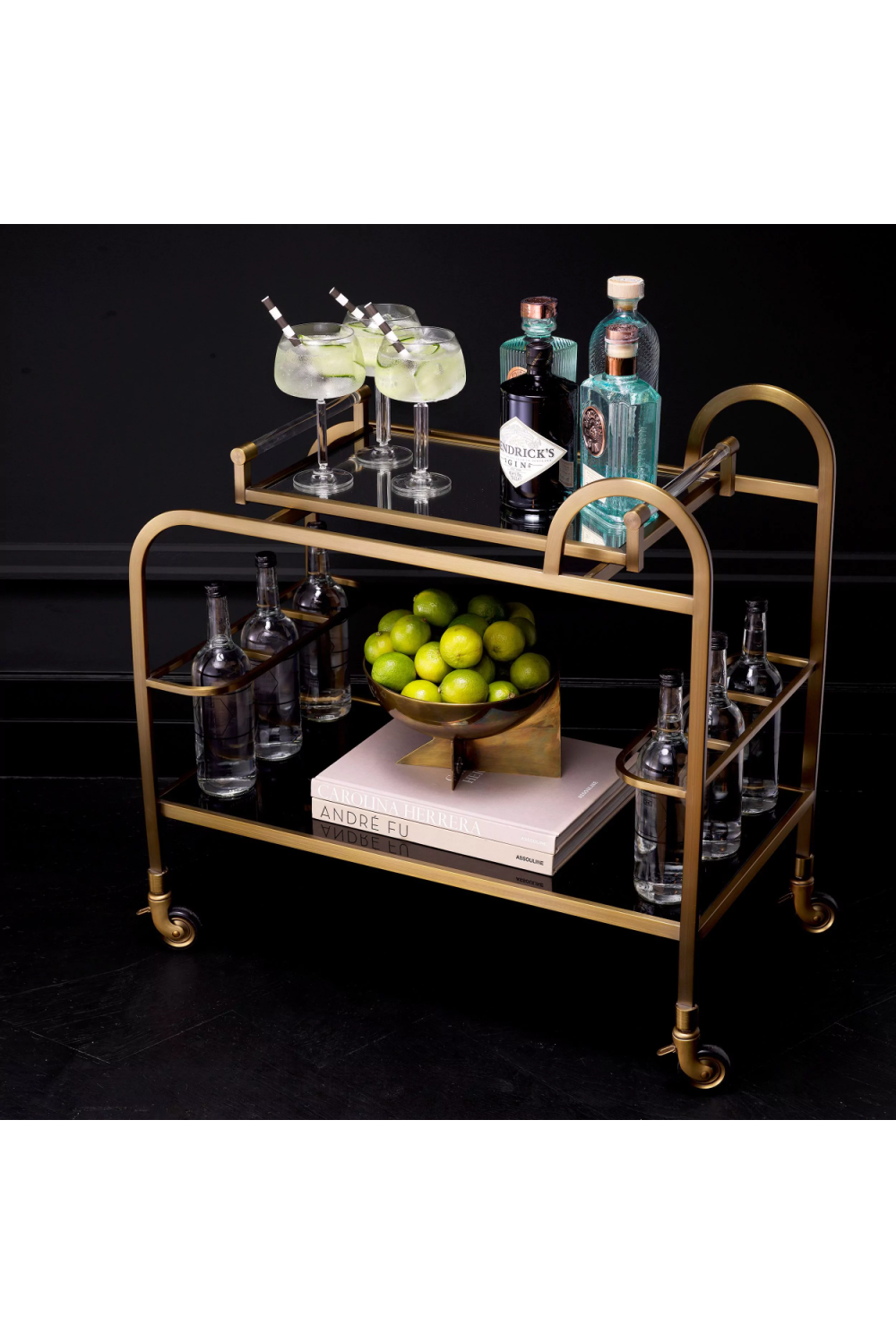 Modern Brushed Brass Trolley | Eichholtz Montreuil | Woodfurniture.com