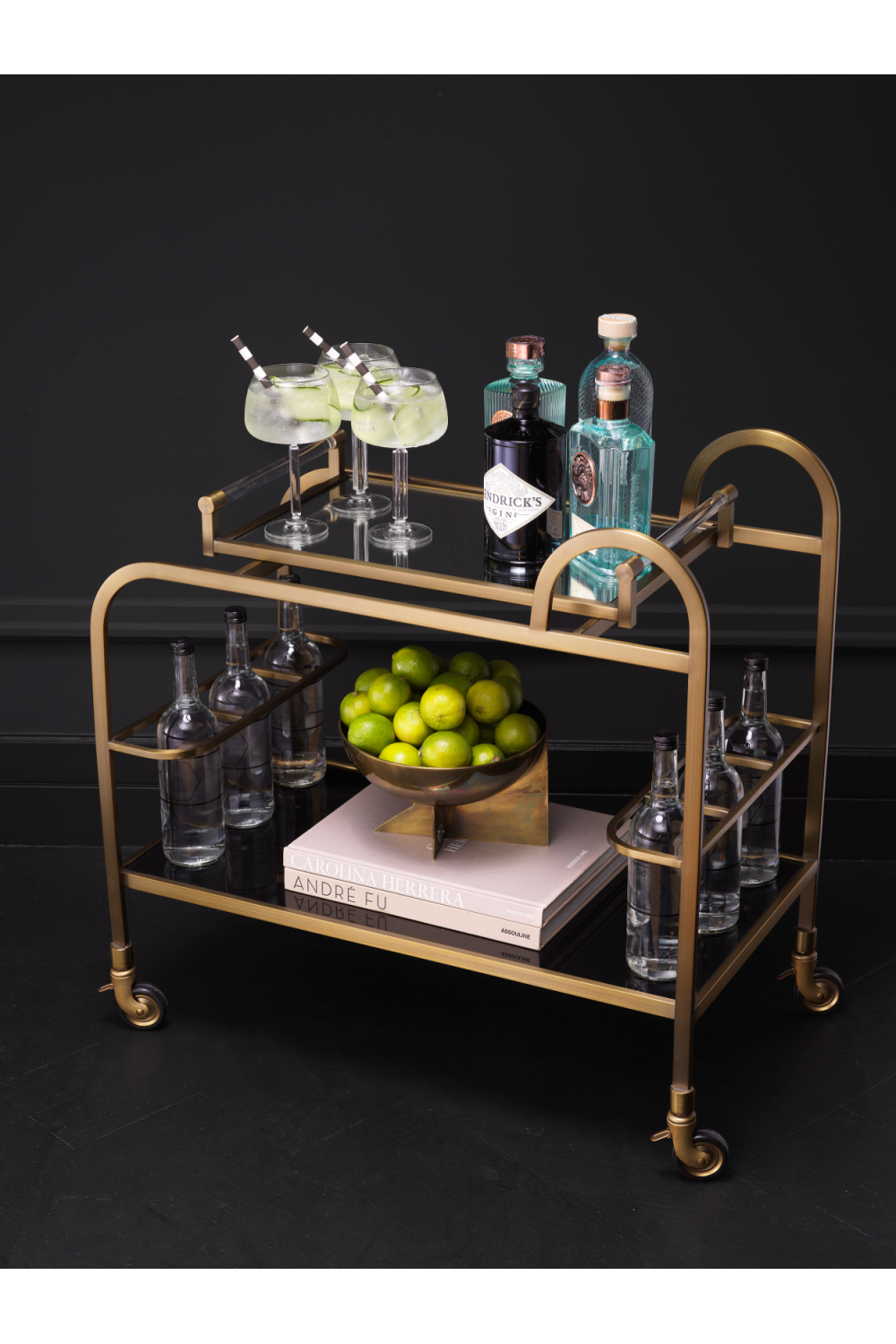 Modern Brushed Brass Trolley | Eichholtz Montreuil | Woodfurniture.com