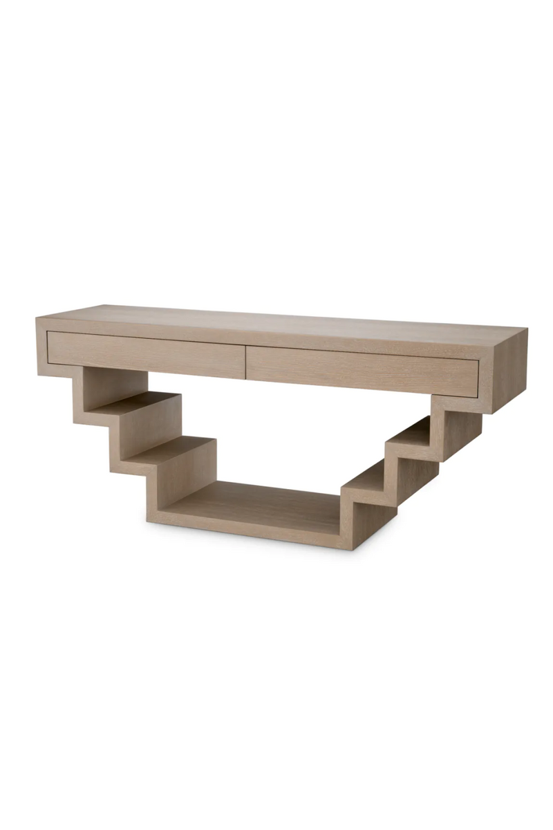 Oak Geometrical Console Table | Eichholtz Rialto | Woodfurniture.com
