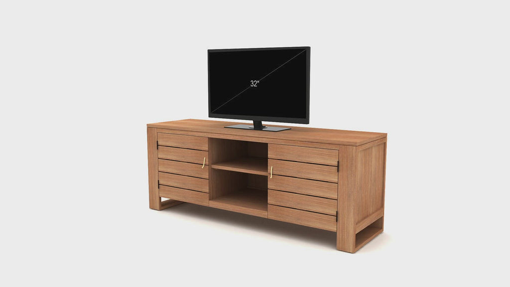 Solid Teak TV Cabinet | Tikamoon Minimalys | Woodfurniture.com