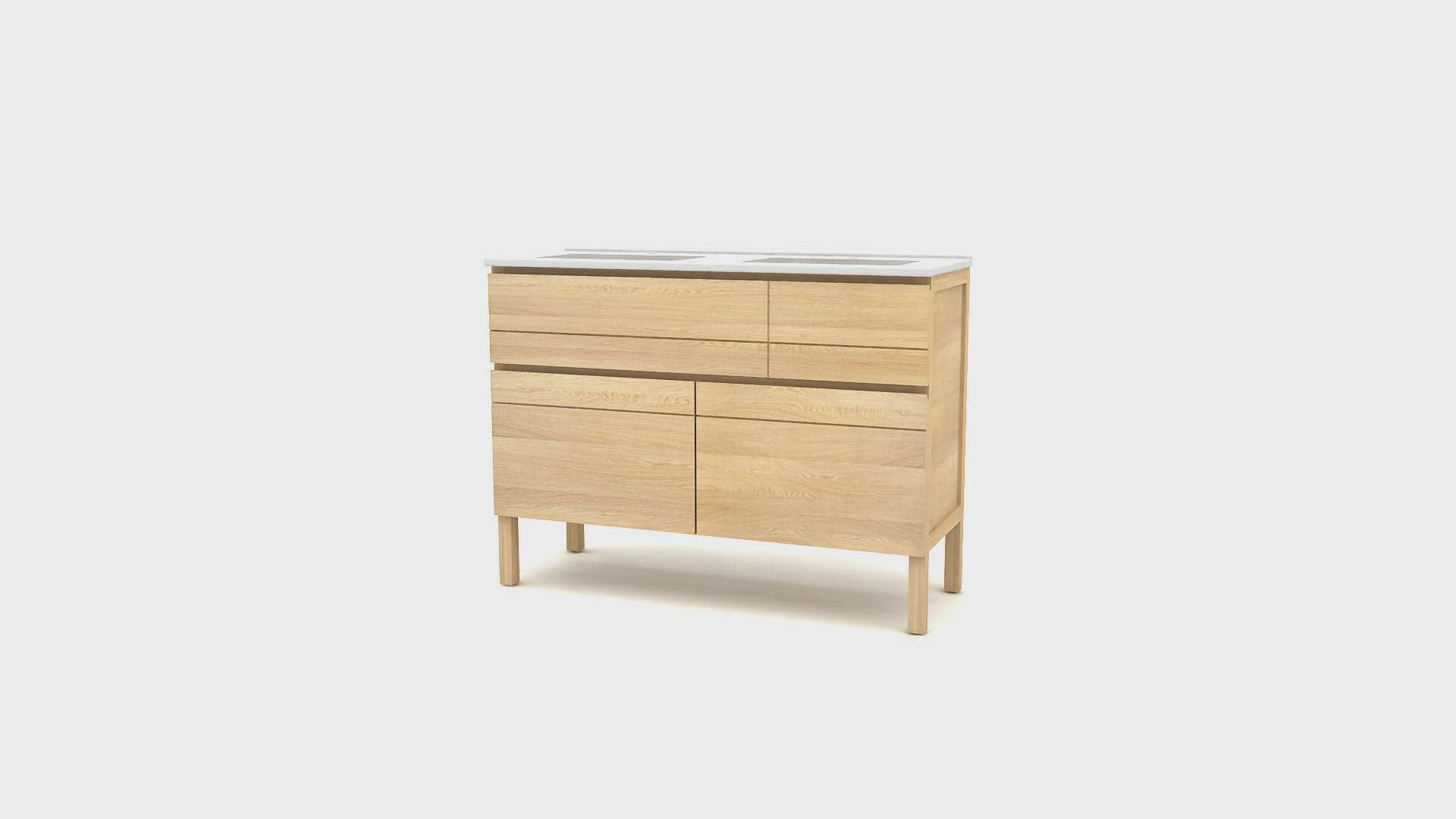 Oak and Ceramic Modern Vanity Unit | Tikamoon Easy | Woodfurniture.com