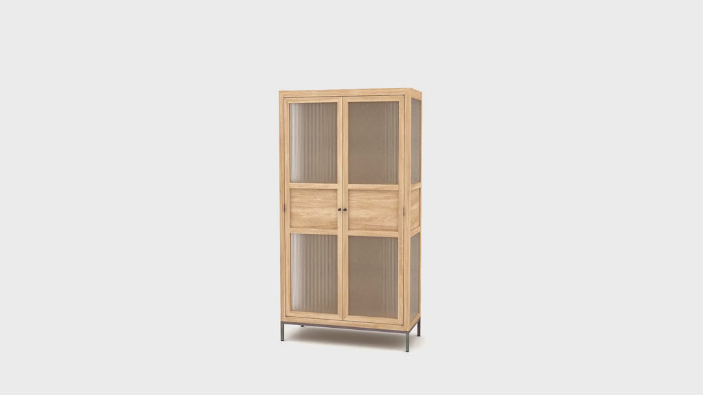 Natural Pine Kitchen Cabinet | Tikamoon Andrea | Woodfurniture.com