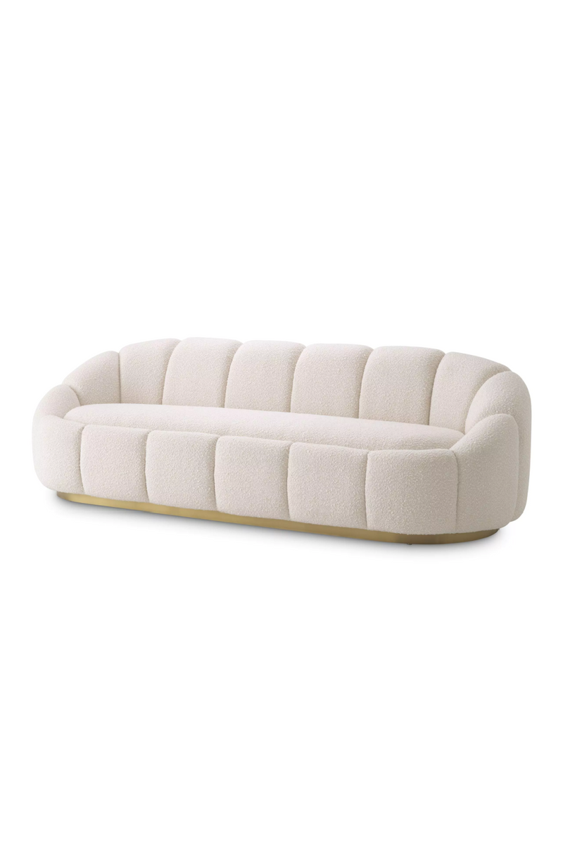 Cream Bouclé Curved Sofa | Eichholtz Inger | Wood Furniture