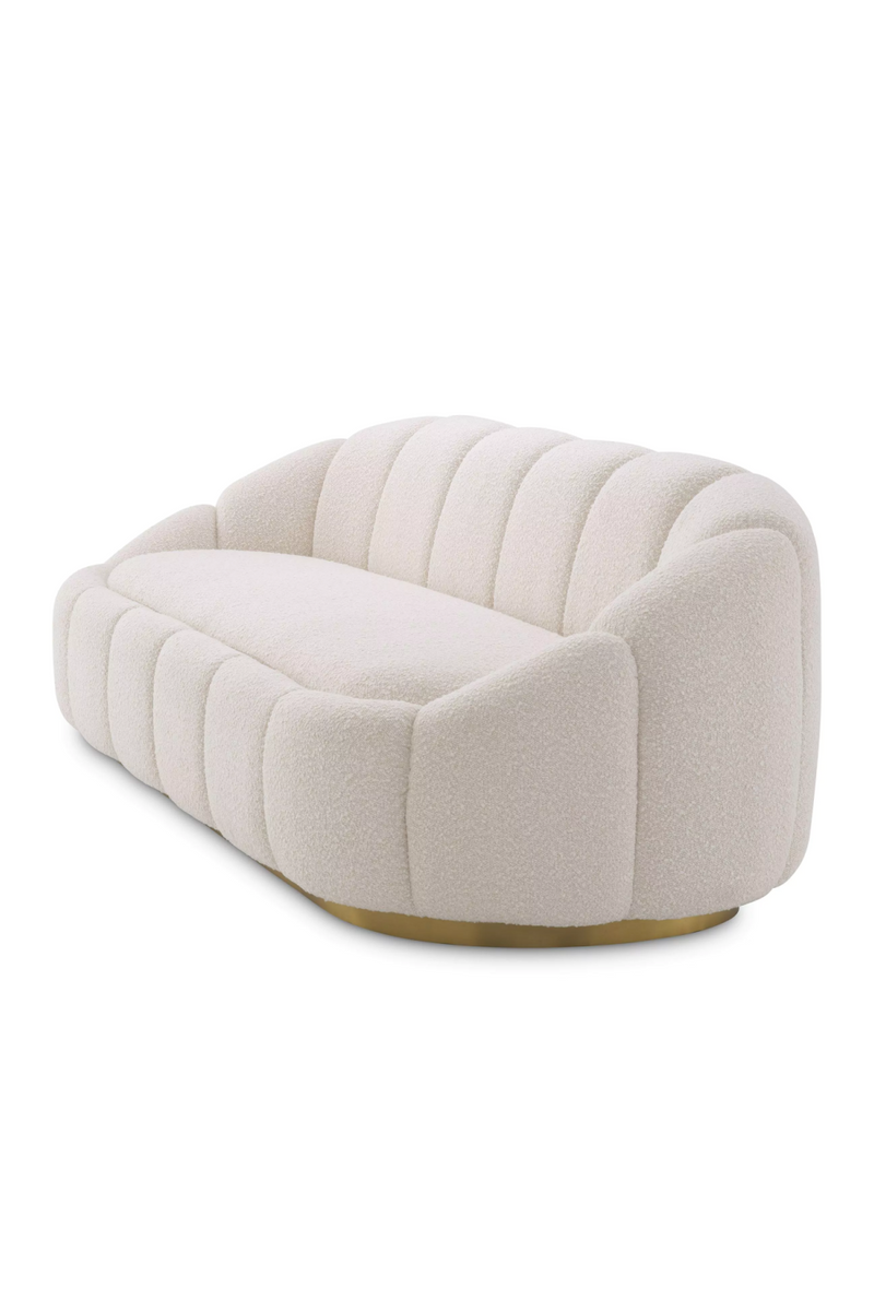 Cream Bouclé Curved Sofa | Eichholtz Inger | Wood Furniture