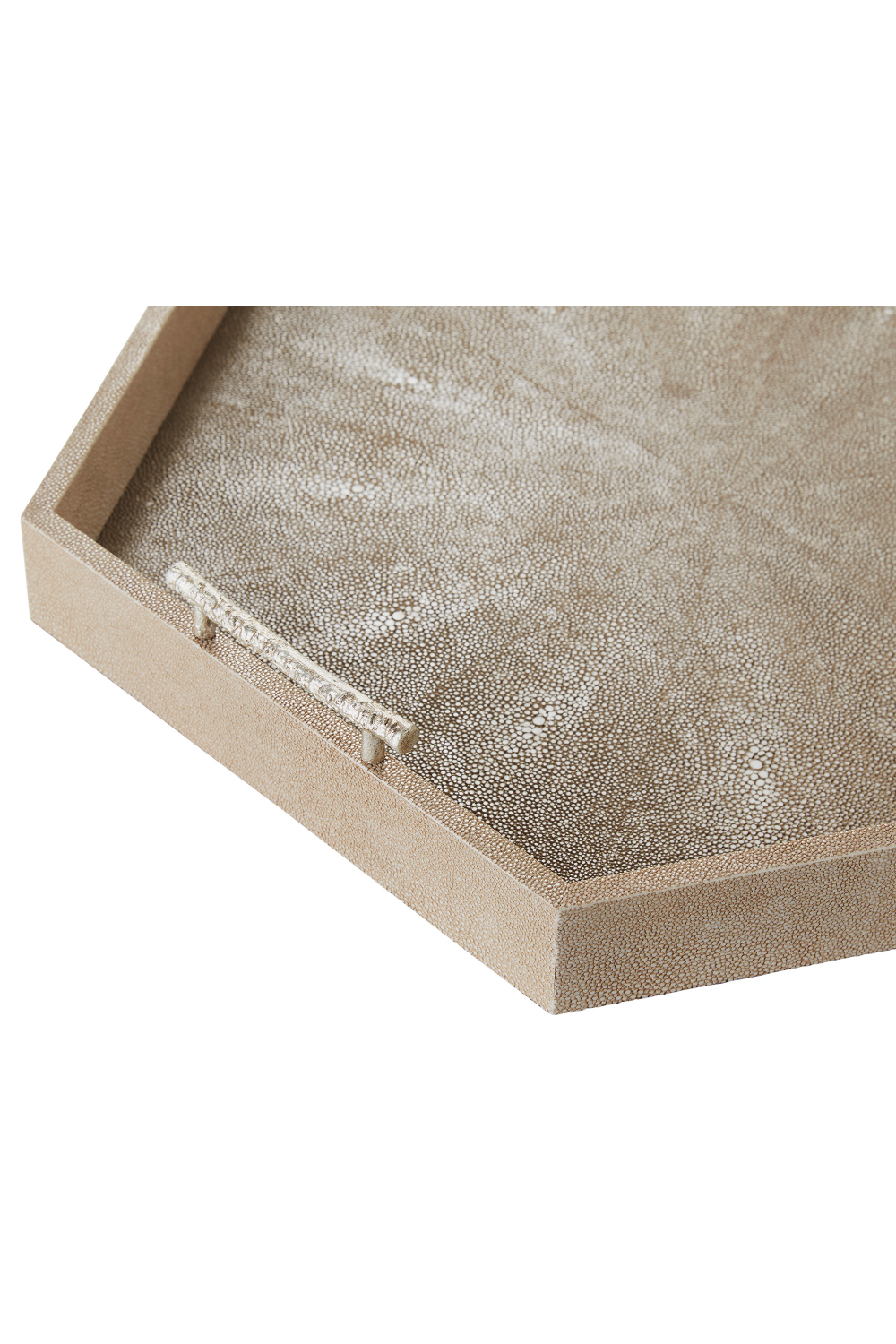 Cream Shagreen Hexagonal Tray | Andrew Martin Cosima | Woodfurniture.com