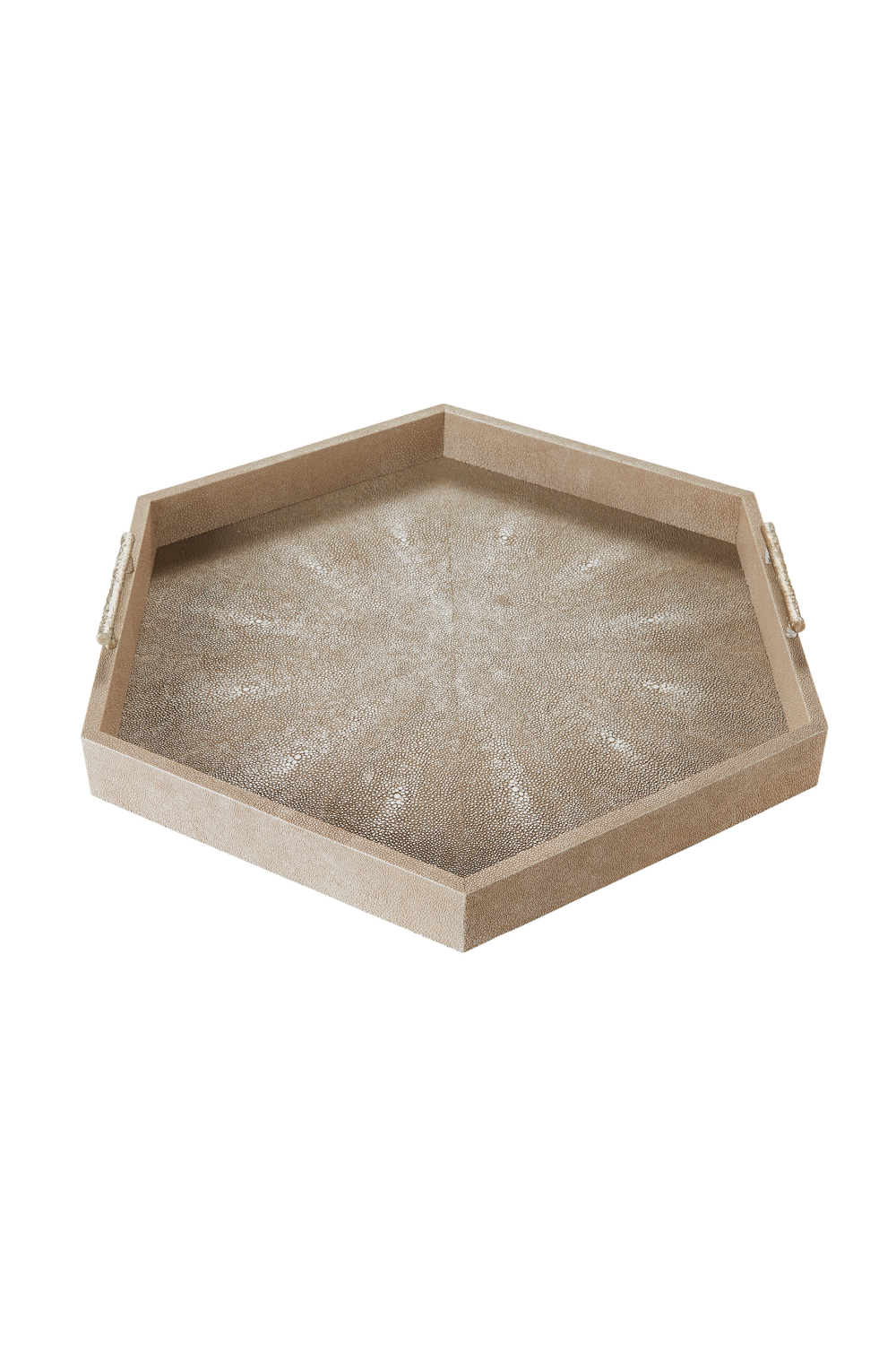 Cream Shagreen Hexagonal Tray | Andrew Martin Cosima | Woodfurniture.com