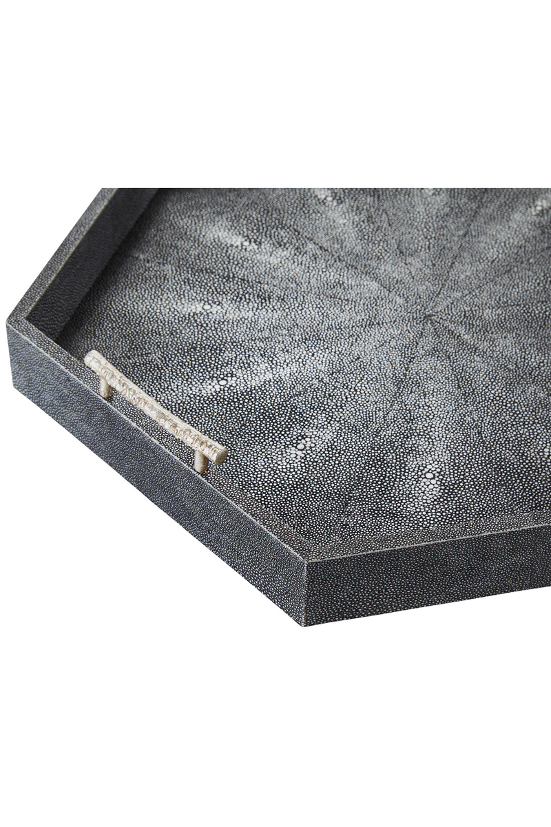 Gray Shagreen Hexagonal Tray | Andrew Martin Cosima | Woodfurniture,.com