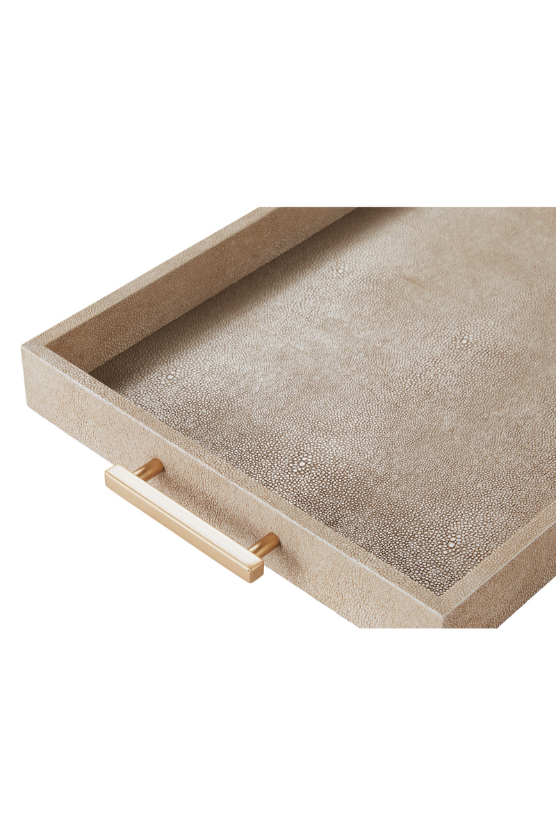 Cream Rectangular Tray with Metallic Handles | Andrew Martin | Woodfurniture.com