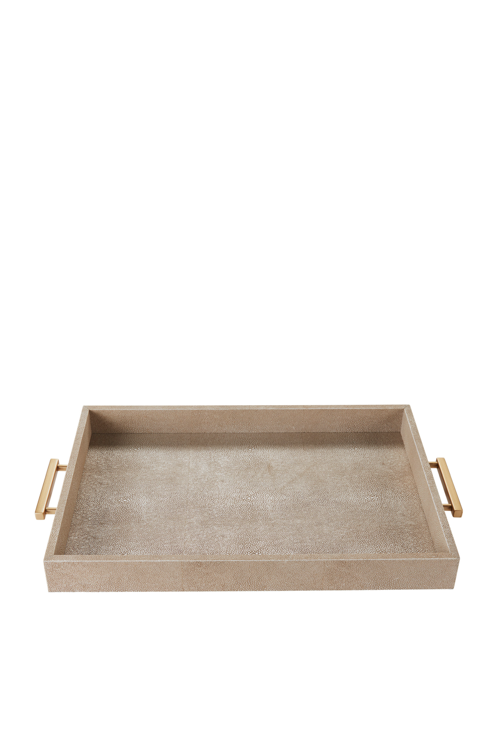 Cream Rectangular Tray with Metallic Handles | Andrew Martin | Woodfurniture.com