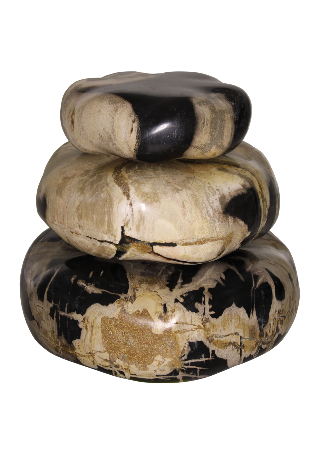 Petrified Wood Stacked Stone Set (3) | Andrew Martin | Woodfurniture.com