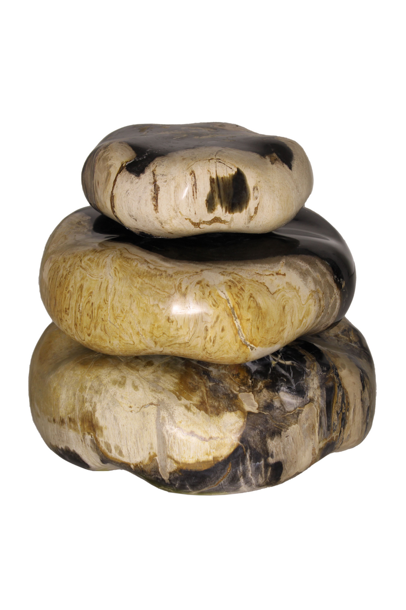 Petrified Wood Stacked Stone Set (3) | Andrew Martin | Woodfurniture.com