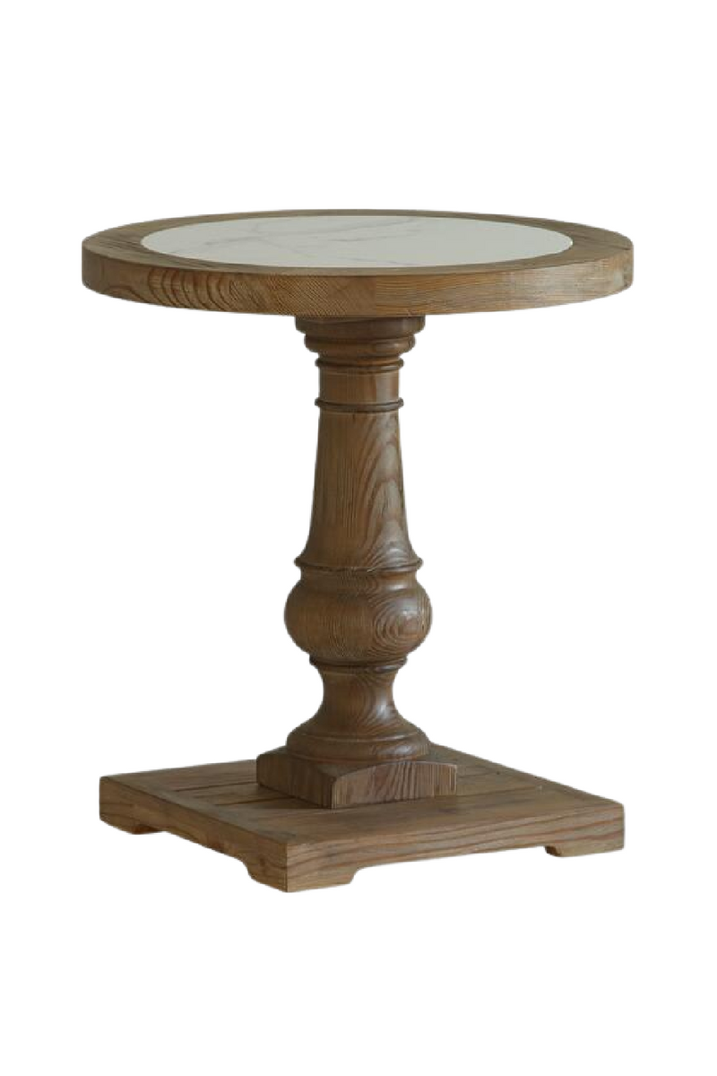 Elm Pedestal Side Table | Andrew Martin Lydia  | Woodfurniture.com