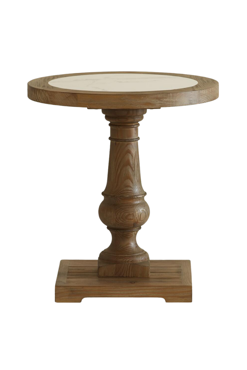Elm Pedestal Side Table | Andrew Martin Lydia  | Woodfurniture.com